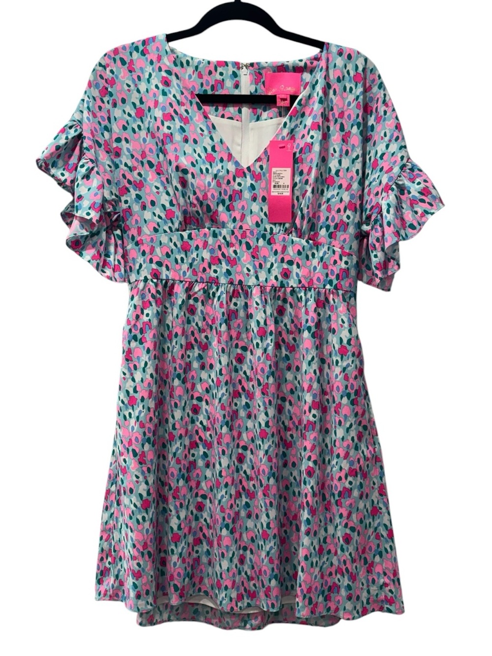 NWT Women’s Sz 4 Lilly Pulitzer Blaire Stretch Floral Flutter Sleeve Dress - Picture 6 of 7